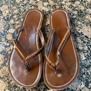 Mad Love Brown Beaded Sandals